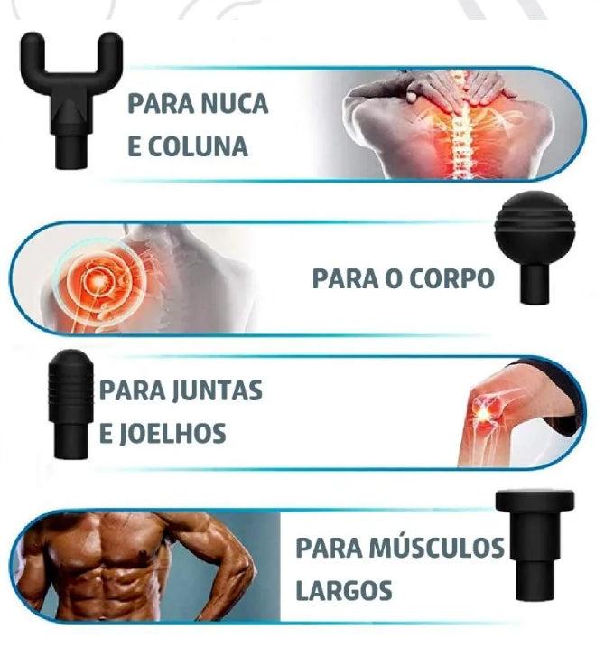 Pistola de Massagem Portátil à Bateria - MassageX